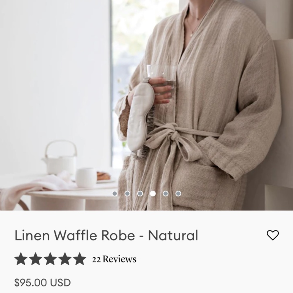 Linen Waffle Robe - Picture 4 of 6